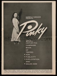 2f0324 PINKY pressbook 1949 Elia Kazan, Jeanne Crain, classic half-white/half-black images, rare!