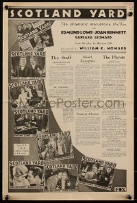 2f0340 SCOTLAND YARD pressbook 1930 thief Edmund Lowe, Joan Bennett, young Donald Crisp, ultra rare!