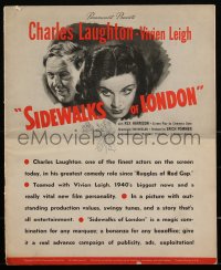 2f0348 SIDEWALKS OF LONDON pressbook 1940 Charles Laughton, Vivien Leigh, Rex Harrison, very rare!