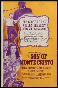 2f0354 SON OF MONTE CRISTO pressbook 1940 art of Louis Hayward, Joan Bennett & masked avenger, rare!