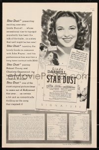 2f0357 STAR DUST pressbook 1940 beautiful 17 year-old actress Linda Darnell, John Payne, ultra rare!