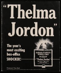 2f0366 THELMA JORDON pressbook 1950 Barbara Stanwyck, Wendell Corey, Robert Siodmak, very rare!