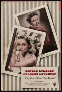 2f0368 THEY KNEW WHAT THEY WANTED pressbook 1940 Carole Lombard & Charles Laughton, ultra rare!