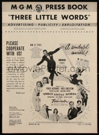 2f0371 THREE LITTLE WORDS pressbook 1950 Fred Astaire, Red Skelton, Vera-Ellen, Dahl, ultra rare!
