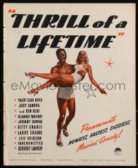 2f0372 THRILL OF A LIFETIME pressbook 1937 Buster Crabbe, sexy Betty Grable & Dorothy Lamour, rare!