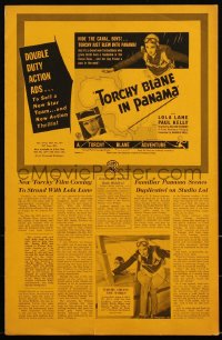 2f0378 TORCHY BLANE IN PANAMA pressbook 1938 Lola Lane stars before Glenda Farrell took over, rare!