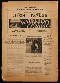 2f0387 WATERLOO BRIDGE pressbook 1940 Vivien Leigh & Robert Taylor in World War II, ultra rare!