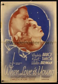 2f0390 WHEN LOVE IS YOUNG pressbook 1937 Virginia Bruce, Kent Taylor, romantic musical, ultra rare!