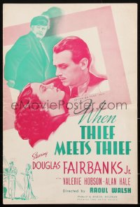 2f0391 WHEN THIEF MEETS THIEF pressbook 1937 Fairbanks Jr & Alan Hale love Valerie Hobson, rare!