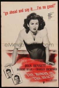 2f0394 WOMAN ON THE BEACH pressbook 1946 go ahead & say it, sexy Joan Bennett is no good, very rare!