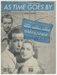 2f0489 CASABLANCA sheet music 1942 Humphrey Bogart, Ingrid Bergman, classic As Time Goes By!