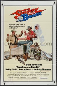 2f0872 SMOKEY & THE BANDIT int'l 1sh 1977 art of Burt Reynolds, Sally Field & Jackie Gleason by Solie!