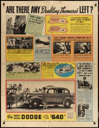 2f0491 DODGE 38x50 advertising poster 1930s big money saving car at a new low price of $640!