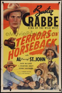 2f0885 TERRORS ON HORSEBACK 1sh 1946 Buster Crabbe, King of the Wild West, Al Fuzzy St. John