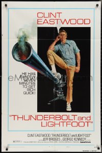 2f0889 THUNDERBOLT & LIGHTFOOT style C 1sh 1974 art of Clint Eastwood with HUGE gun by McGinnis!