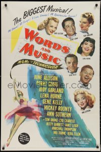 2f0912 WORDS & MUSIC 1sh 1949 Judy Garland, Lena Horne & musical all-stars, bio of Rodgers & Hart!