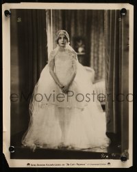 2f1747 CAT'S PAJAMAS 2 8x10 stills 1926 sexy Betty Bronson in bridal dress and holding cat!
