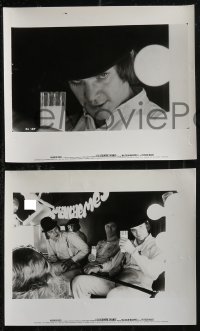 2f1669 CLOCKWORK ORANGE 7 8x10 stills 1972 Kubrick, McDowell & droogs, Korova Milk Bar, prison!