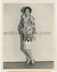 2f1943 LEONE LANE 8x10 news photo 1929 modeling coat of natural linen painted in futuristic designs!