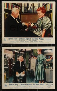2f1561 DESK SET 8 color English FOH LCs 1957 Spencer Tracy & Katharine Hepburn make office wonderful