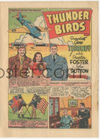 2f1498 THUNDER BIRDS herald 1942 Gene Tierney, Preston Foster, WWII, cool comic book design, rare!