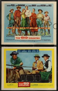 2f0954 BIG COUNTRY 8 LCs 1958 Gregory Peck, Simmons, Baker, Ives, Connors, William Wyler!