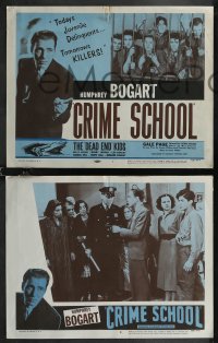 2f0965 CRIME SCHOOL 8 LCs R1956 Humphrey Bogart, The Dead End Kids turn into tomorrow's killers!