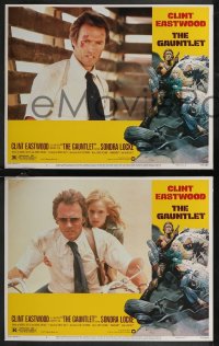 2f0977 GAUNTLET 8 LCs 1977 Clint Eastwood & Sondra Locke, border art by Frank Frazetta!
