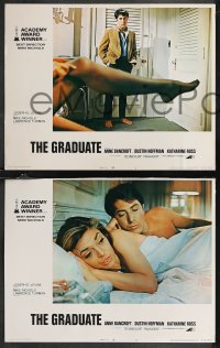 2f1042 GRADUATE 6 LCs R1972 with best classic image of Dustin Hoffman & Anne Bancroft in bed!