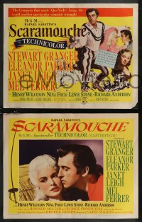 2f1020 SCARAMOUCHE 8 LCs 1952 great romantic close up of Stewart Granger & sexy Janet Leigh!