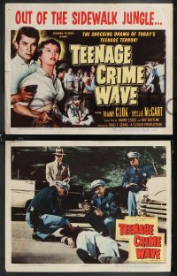 2f1035 TEEN-AGE CRIME WAVE 7 LCs 1955 bad girls & guns out of the sidewalk jungle, Tommy Cook!