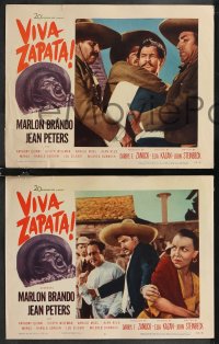 2f1058 VIVA ZAPATA 4 LCs 1952 Marlon Brando, sexiest Jean Peters, Wiseman, written by John Steinbeck!