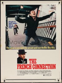 2g0896 FRENCH CONNECTION 30x40 1971 Gene Hackman in movie chase climax, directed by William Friedkin