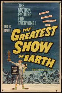 2g0097 GREATEST SHOW ON EARTH 40x60 R1960 Cecil B. DeMille circus classic, Stewart, ultra rare!