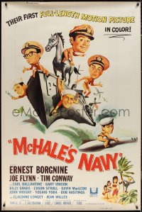 2g0100 McHALE'S NAVY 40x60 1964 Joseph Smith art of Ernest Borgnine, Tim Conway & cast on ship!