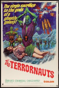 2g0109 TERRORNAUTS 40x60 1967 wild art of alien virgin sacrifice to the gods of a ghastly galaxy!
