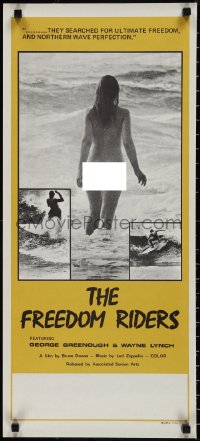 2g0210 FREEDOM RIDERS Aust daybill 1972 completely naked Aussie surfer girl, yellow border design!