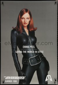 2g1041 AVENGERS teaser DS 1sh 1998 sexy Uma Thurman as Emma Peel - saving the world in style!