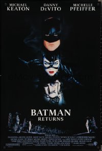 2g1056 BATMAN RETURNS 1sh 1992 Michael Keaton, Danny DeVito, Michelle Pfeiffer, Tim Burton!
