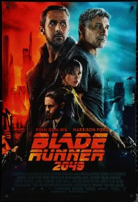 2g1077 BLADE RUNNER 2049 int'l advance DS 1sh 2017 more colorful montage image of Ford and Gosling!