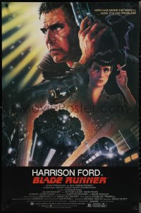 2g1074 BLADE RUNNER studio style 1sh 1982 Ridley Scott sci-fi classic, art of Harrison Ford by Alvin!