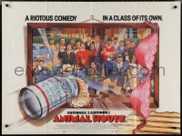 2g0240 ANIMAL HOUSE British quad 1978 John Landis , cool different art of Budweiser beer can & cast!