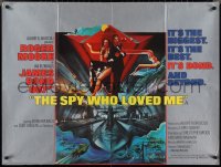 2g0254 SPY WHO LOVED ME British quad 1977 Bob Peak art of Roger Moore as James Bond & Barbara Bach!
