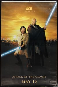 2g0071 ATTACK OF THE CLONES teaser DS bus stop 2002 Star Wars Episode II, Obi-Wan and Mace Windu!