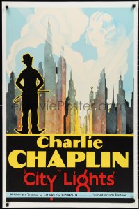 2g0488 CITY LIGHTS S2 poster 2001 Charlie Chaplin overlooking New York skyline!