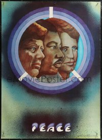 2g0566 PEACE 21x29 commercial poster 1968 John & Robert F. Kennedy, Martin Luther King Jr.