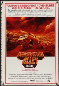 2g1104 DAMNATION ALLEY printer's test 1sh 1977 Jan-Michael Vincent, cool different post-apocalyptic artwork!