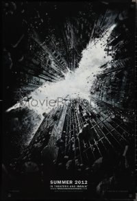 2g1109 DARK KNIGHT RISES teaser DS 1sh 2012 image of Batman's symbol in broken buildings!