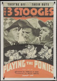2g0322 PLAYING THE PONIES Egyptian poster R2000s wacky Three Stooges, one-sheet image!