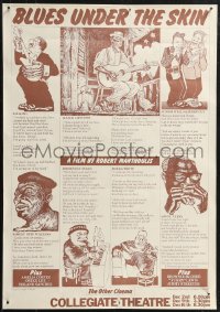 2g0239 BLUES UNDER THE SKIN English 16x23 1973 cartoon art, blues legends including B.B. King!